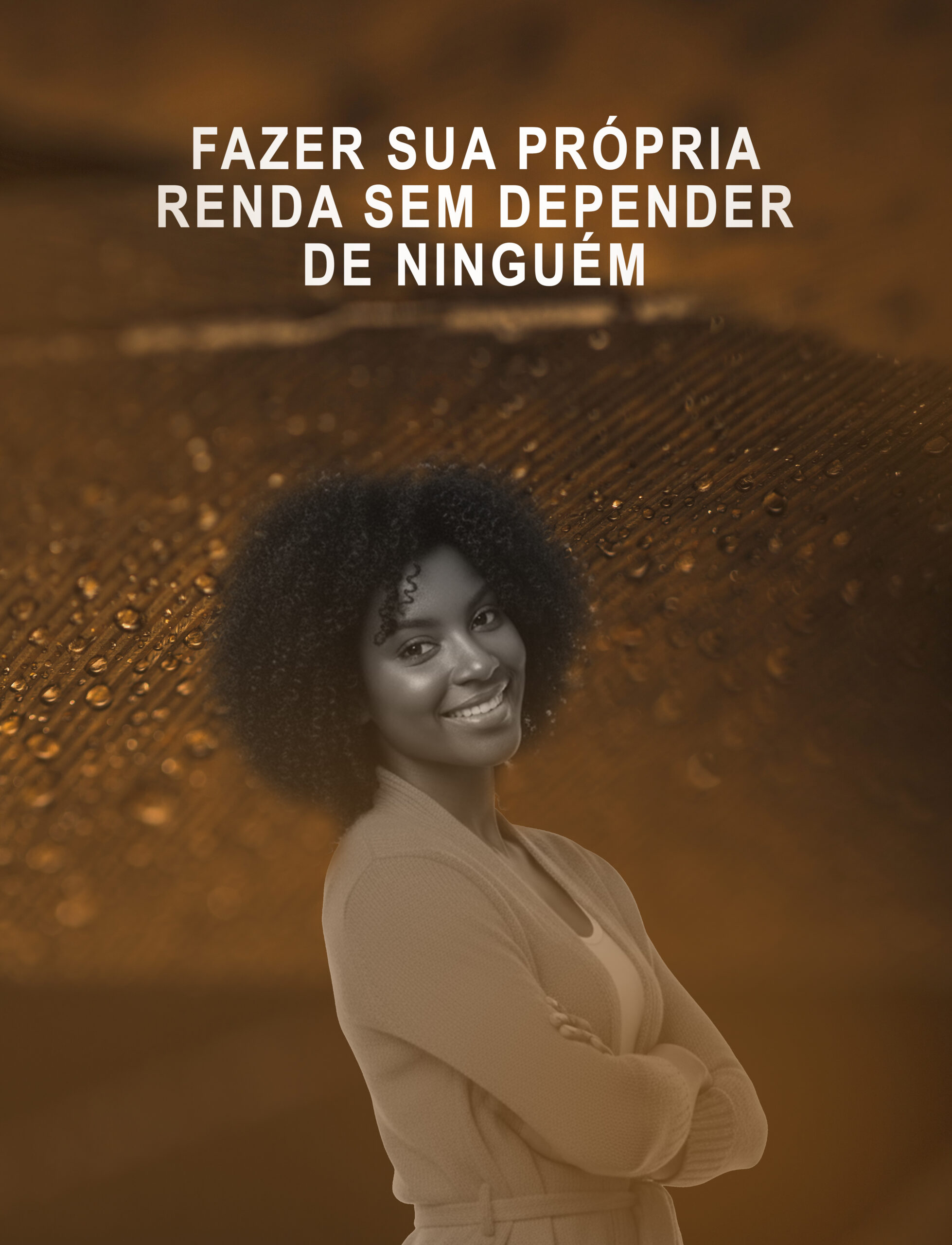 pena-de-passaro-marrom-turva-com-goticulas-de-agua